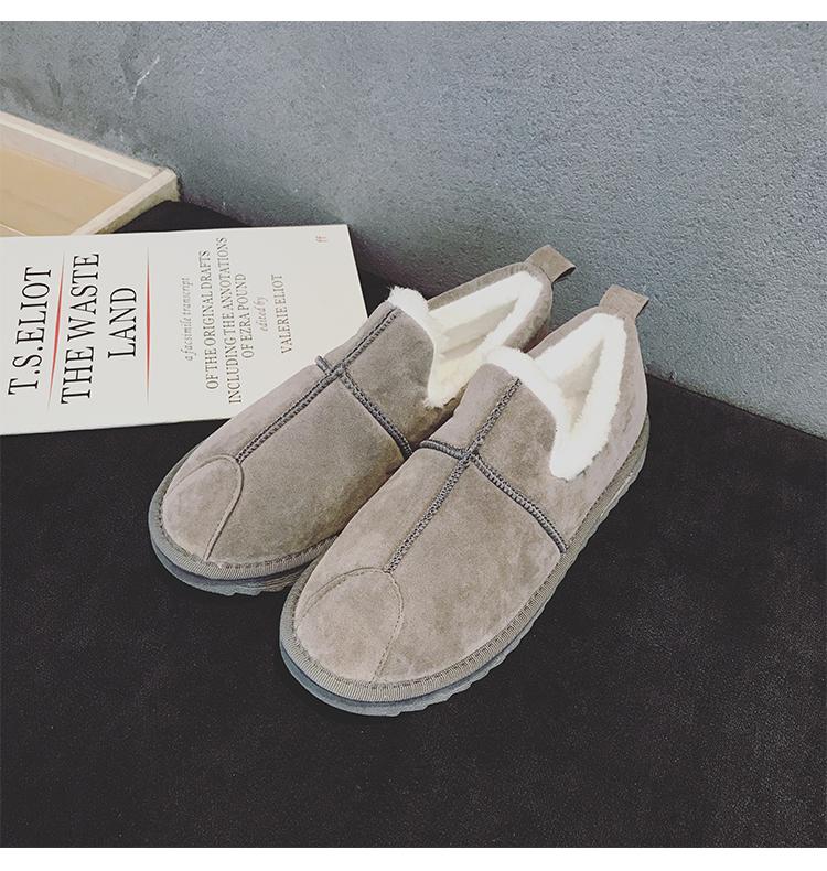 Giày tuyết mùa đông ấm áp cho nam và nữ lông một chân mắt cá chân mẫu đôi giày bánh mì giày cotton nam giày thủy triều chelsea boot nam giá rẻ