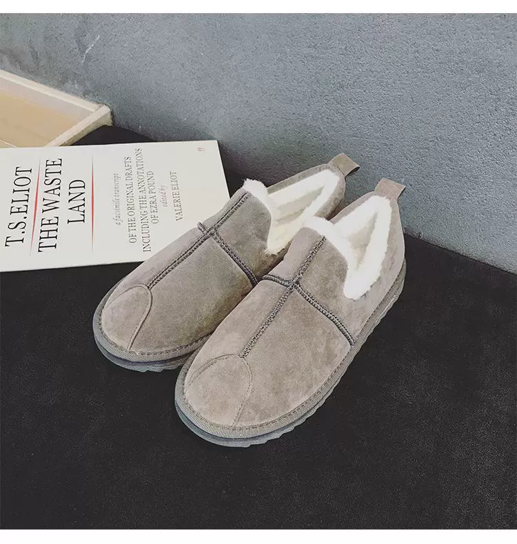 Giày tuyết mùa đông ấm áp cho nam và nữ lông một chân mắt cá chân mẫu đôi giày bánh mì giày cotton nam giày thủy triều giầy boot nam