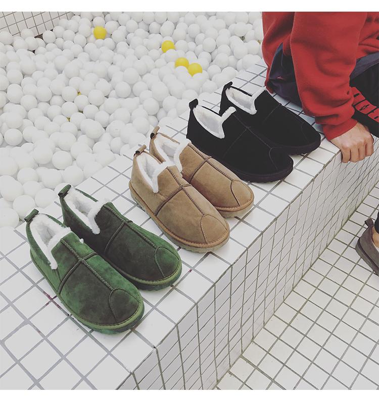 Giày tuyết mùa đông ấm áp cho nam và nữ lông một chân mắt cá chân mẫu đôi giày bánh mì giày cotton nam giày thủy triều chelsea boot nam giá rẻ