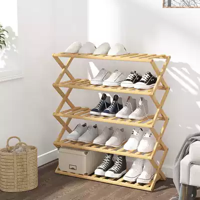 Nanzhu shoe rack household multi-layer storage simple entrance dormitory College student shoe cabinet solid wood small storage rack shoe storage cabinet