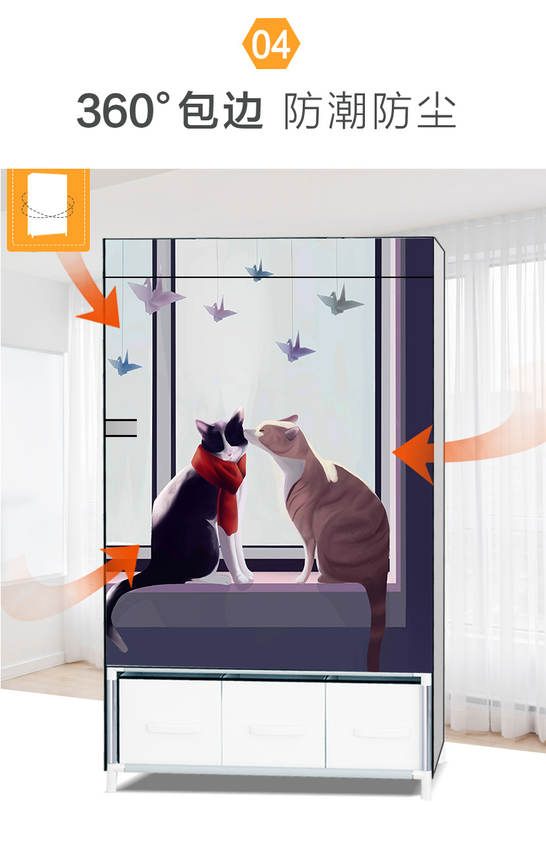 Đơn giản tủ quần áo đơn giản hiện đại vải kinh tế cốt đậm tủ quần áo lắp ráp không gian tiết kiệm tiền thuê ký túc xá dành cho trẻ nhỏ - Buồng tủ áo cửa lùa