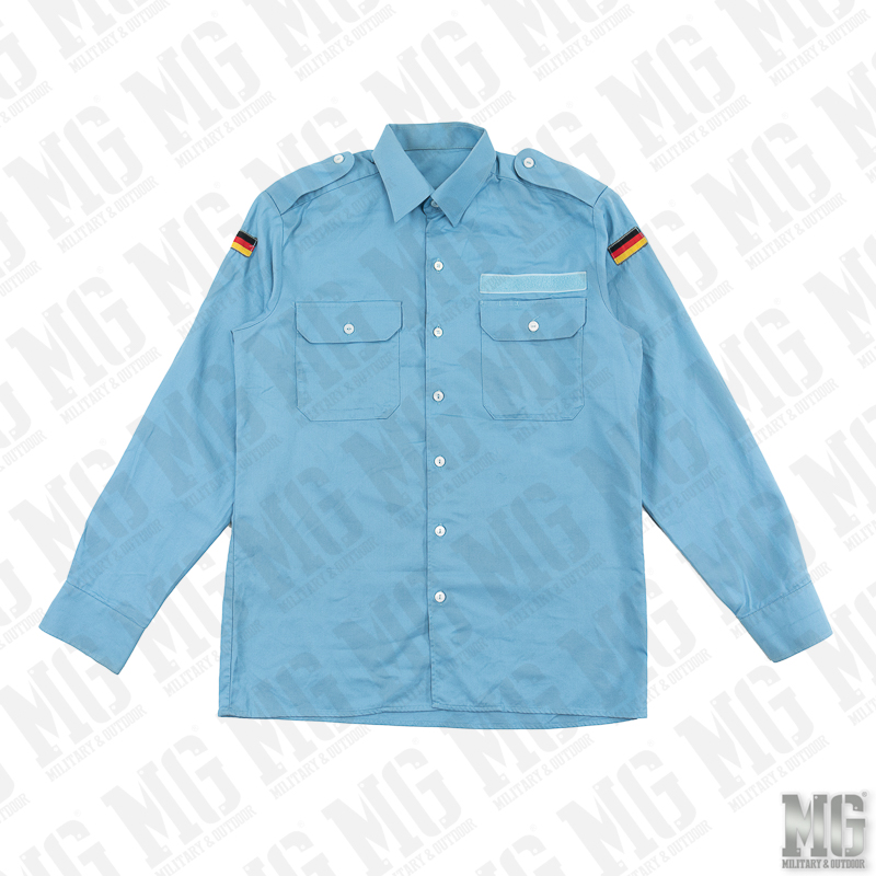 German disclosed original deck shirt light blue NAVY work service shirt long sleeve casual shirt fitted with coat