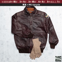 John Ownbey A-2 Leather Bomber Jacket Cold Warm Windbreaker Winter Flight Jacket Goat Leather