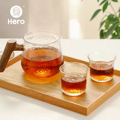 Hero Japanese hammerline sharing pot transparent glass coffee cup high temperature resistant teacup non-slip water Cup hand hammer Cup