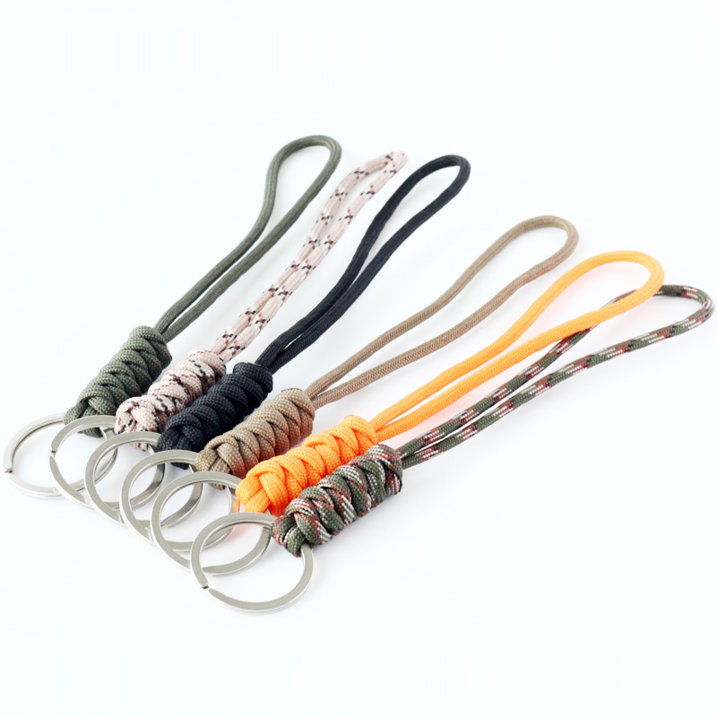 Umbrella rope Preparation of hanging rope key buckle bracelet bracelet stainless steel keyring outdoor EDC tool equipped anti-lose rope-Taobao