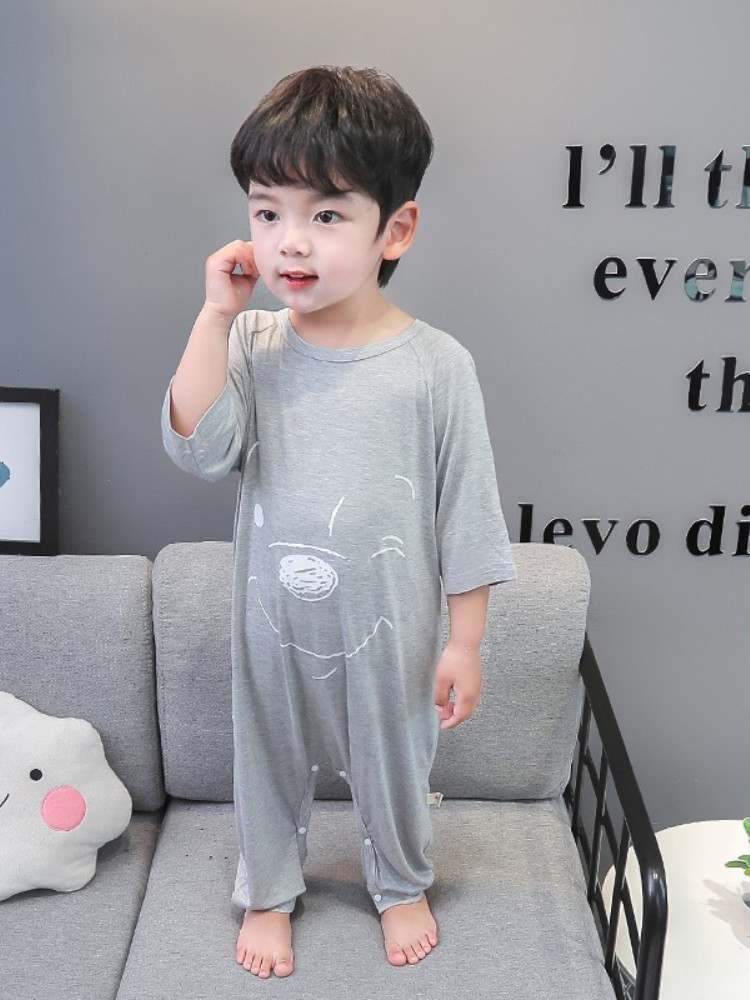 BOYS MODAL ONESIES SUMMER THIN 3 BABY CHILDRENS KICK-PROOF SLEEPING BAGS CHILDRENS 5 BOYS SUMMER AIR CONDITIONED SUITS