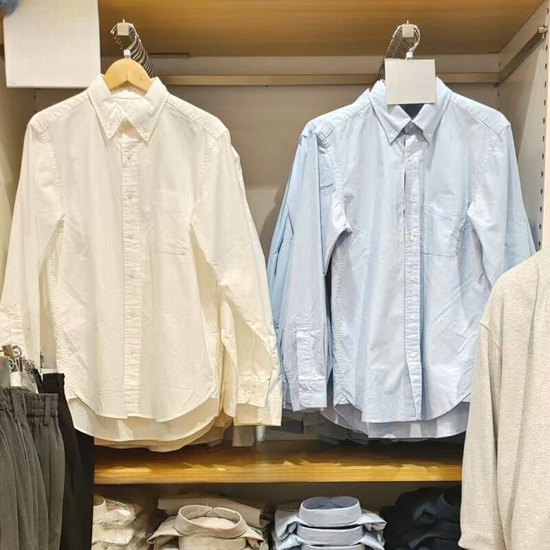 Men'S/Women's Oxford Shirt/Long-Sleeved Shirt Casual Plain Color Commuting E482445/470293