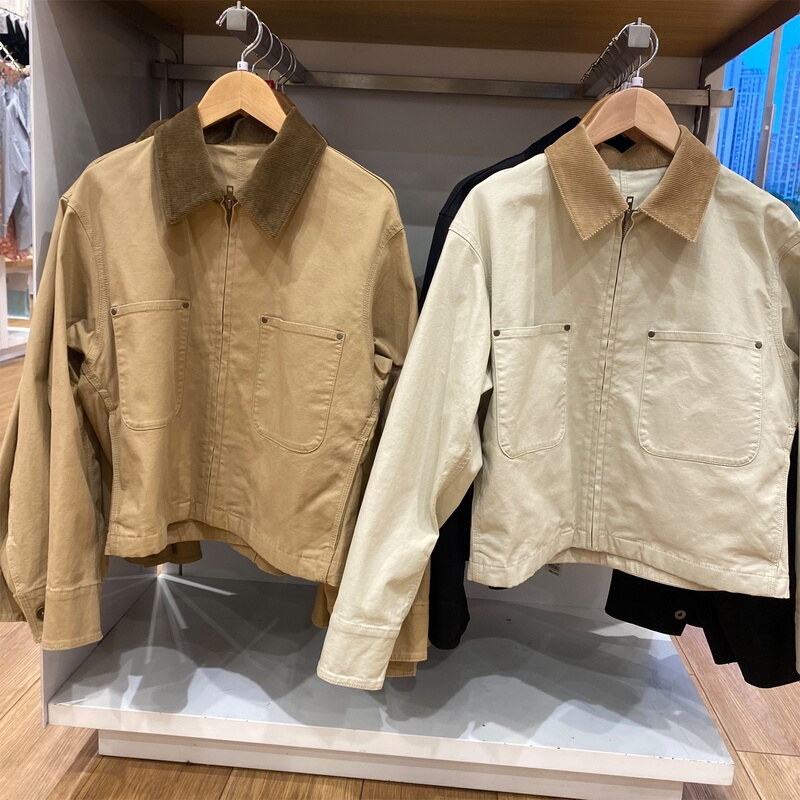 Women's Casual Zipper Short Jacket/Coat with Lapel, Fashionable and Versatile Jacket E479208/487516/488787
