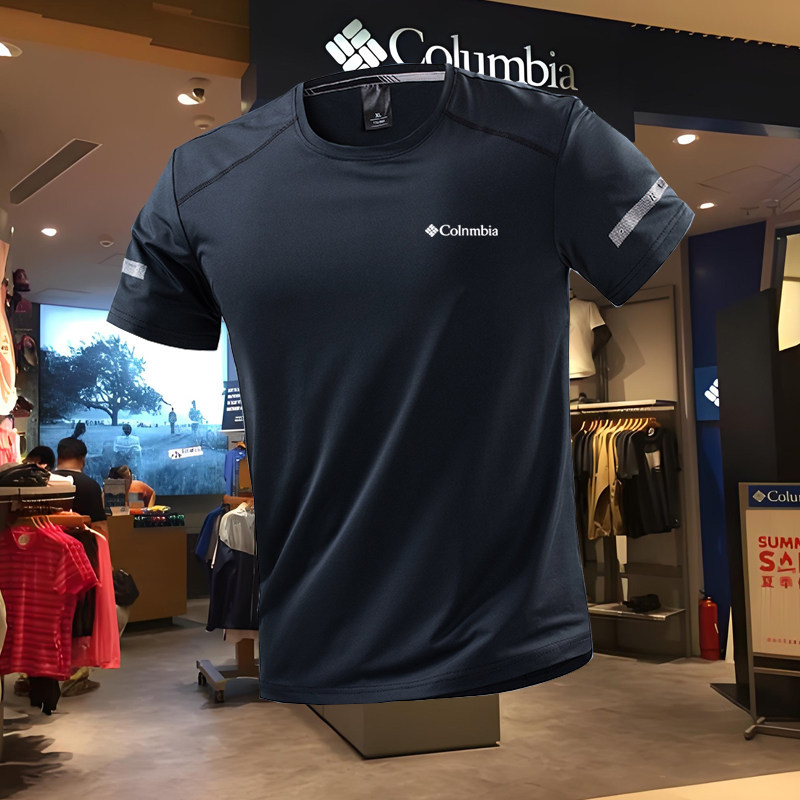 Colin's Ice Silk Quick-Drying Short-Sleeved T-Shirt for Men, Summer Outdoor Sports, Plus Size, Running, Fitness, Loose Top