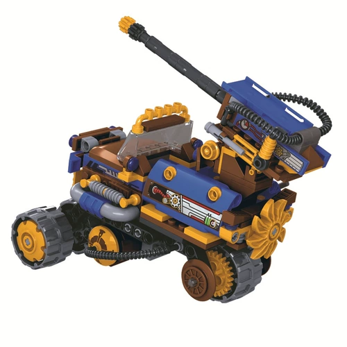 卫乐 Сборка строительного блока Детская головоломка, вставка The Sabre Toys Steam Era Series Steam Mustang War автомобиль 8039