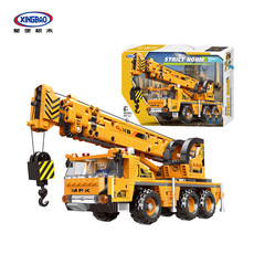 Детский конструктор 星堡工程车系列积木拼装03036吊车装载运输儿童益智拼插玩具汽车