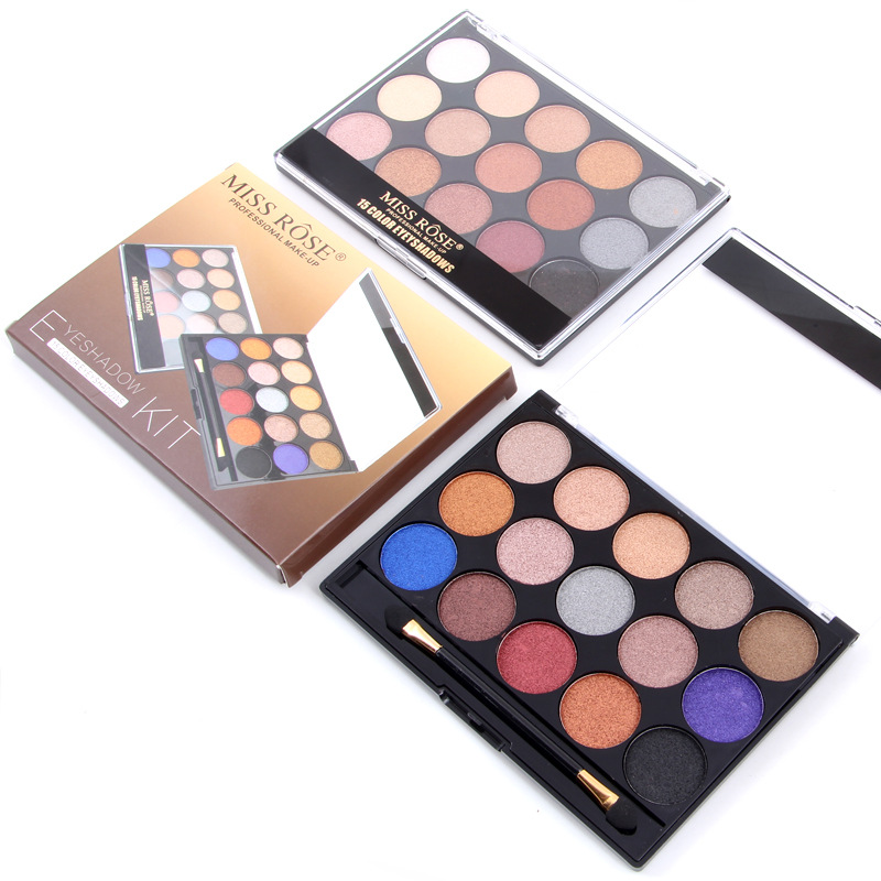 MISS ROSE Phấn mắt 15 Màu Pearlescent Matte Eye Shadow Hot Eyeshadow Palette - Bộ sưu tập trang điểm bảng mắt colourpop
