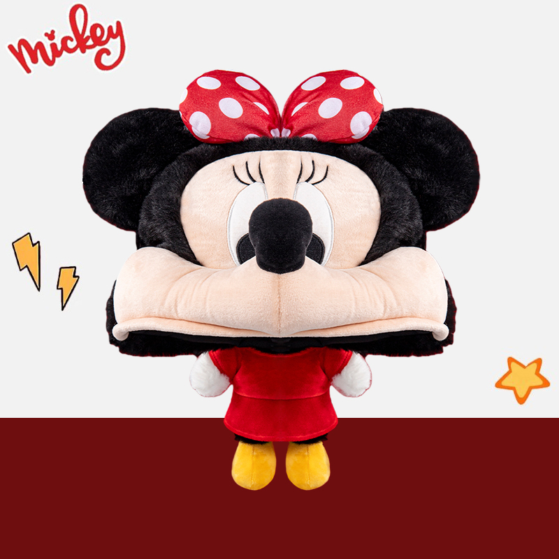 Authentic Disney Minnie Plush Hat for Women, Autumn Sweet and Cute, Makes the Face Look Smaller, Cold-Proof, Warm, Ear-Protecting Hat and Headgear Authentic Disney Minnie Plush Hat for Women, Autumn Sweet and Cute, Makes the Face Look Smaller, Cold-Proof, Warm, Ear-Protecting Hat and Headgear