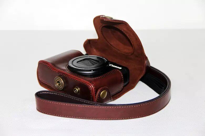 防水フォトカメラPUレザーバッグボディカバーケース CANON G10 G11 G12