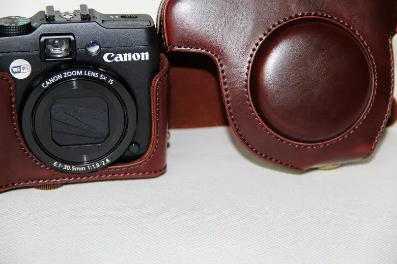 防水フォトカメラPUレザーバッグボディカバーケース CANON G10 G11 G12