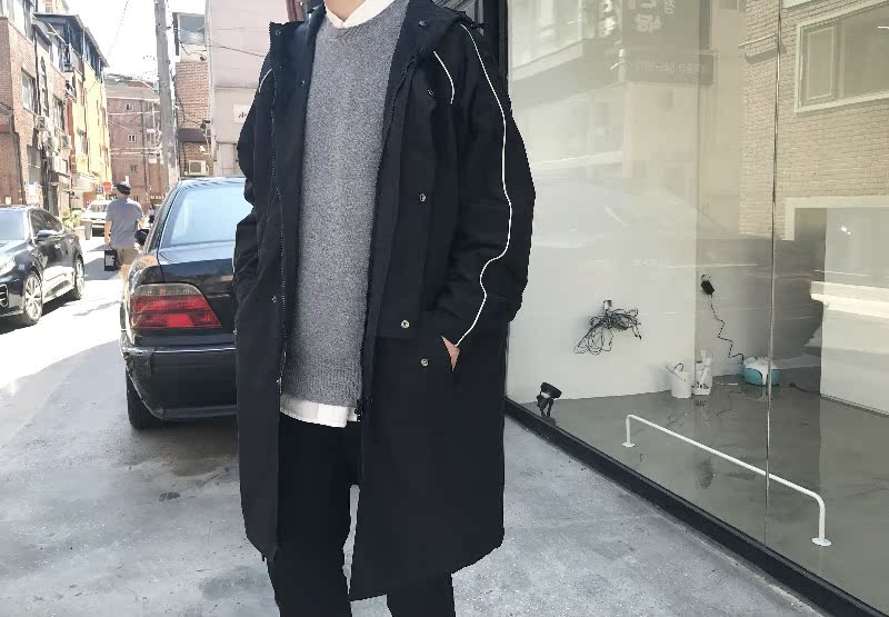 Mr. Fang inch 2018 mùa thu mới phiên bản Hàn Quốc của màu sắc lỏng lẻo thanh niên trùm đầu áo gió áo gió đi nắng nam