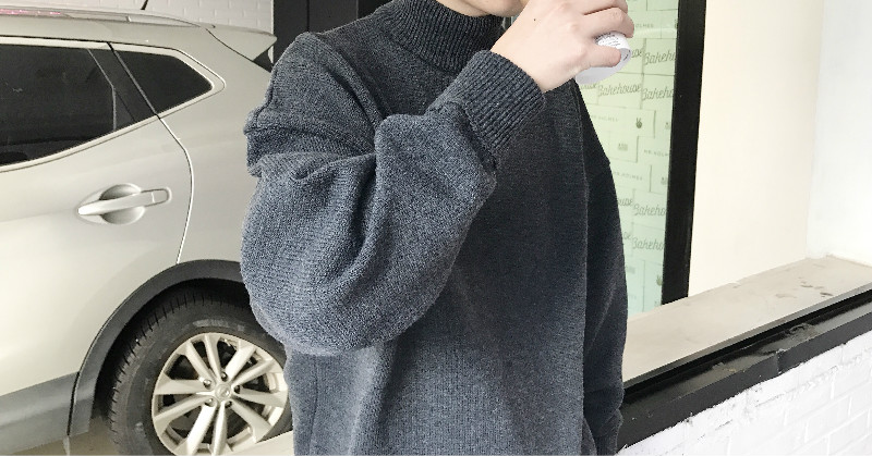 Ông Fang inch mùa xuân chàng trai mới Hàn Quốc phiên bản của áo len lỏng bat tay áo quá khổ knit dày áo len nam