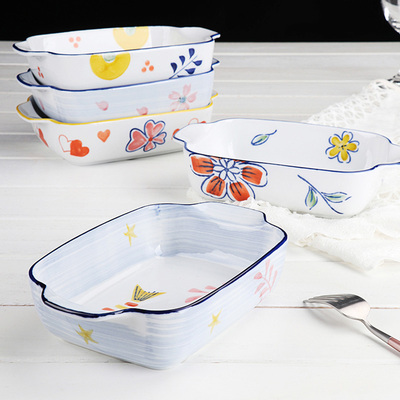 【宋青窑】烘焙焗饭盘陶瓷盘双耳烤盘2只