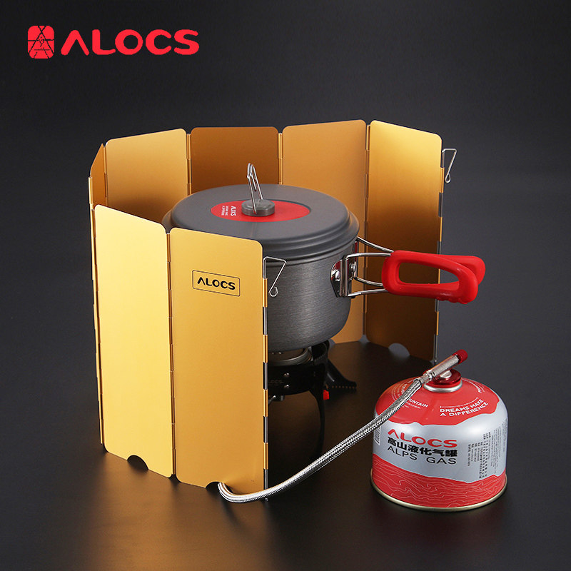 ALOCS folding aluminum alloy wind shield wind shield Outdoor stove Gas stove Cassette furnace High model Low model