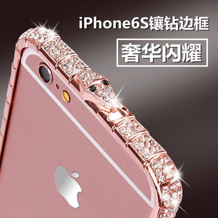 Gomi iPhone 6plus Diamond Set Metal Frame for Apple 6s Cell Phone Case Diamond 4 7 Frame Cover 5 5 