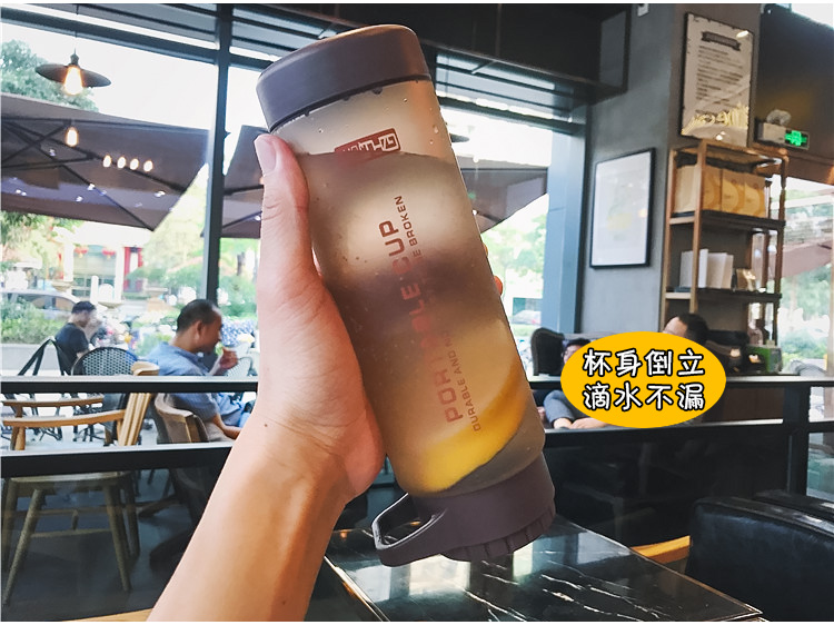 Hàn Quốc đơn giản tiếng Anh thể thao và thể dục chai nước nam và nữ chai nước nhựa sáng tạo không gian cầm tay cốc thủy tinh - Tách bình tập uống nước cho bé