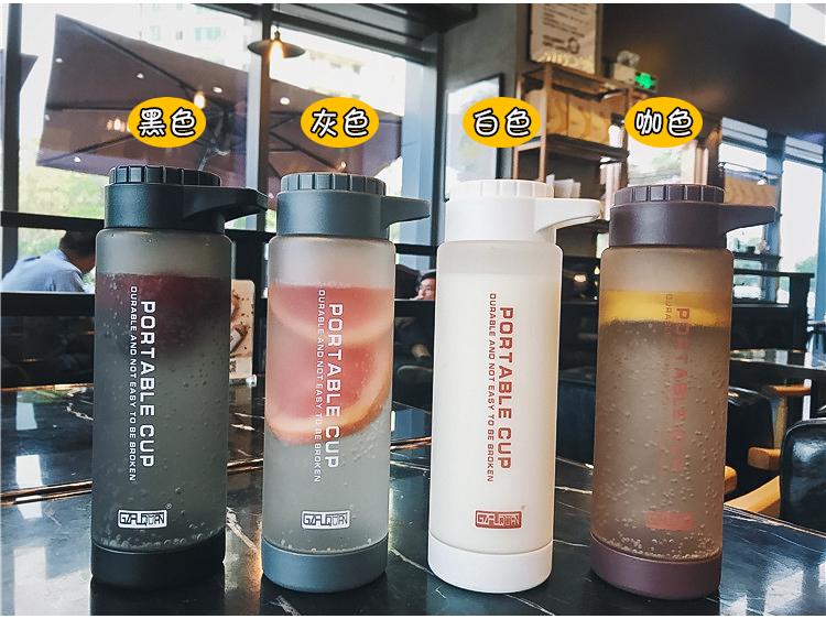 Hàn Quốc đơn giản tiếng Anh thể thao và thể dục chai nước nam và nữ chai nước nhựa sáng tạo không gian cầm tay cốc thủy tinh - Tách bình tập uống nước cho bé