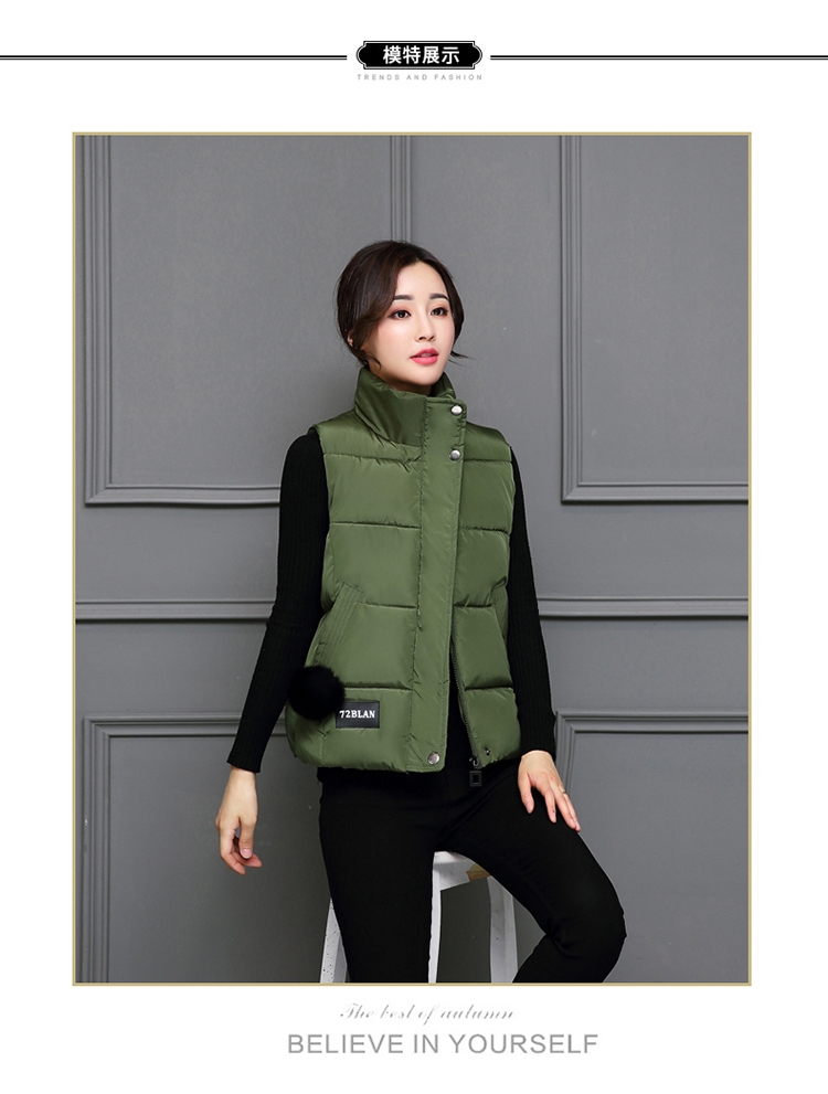 2018 mới bông vest nữ mùa thu và mùa đông mặc Hàn Quốc ngắn sinh viên bông quần áo áo khoác của phụ nữ không tay vest vest ao kieu dep