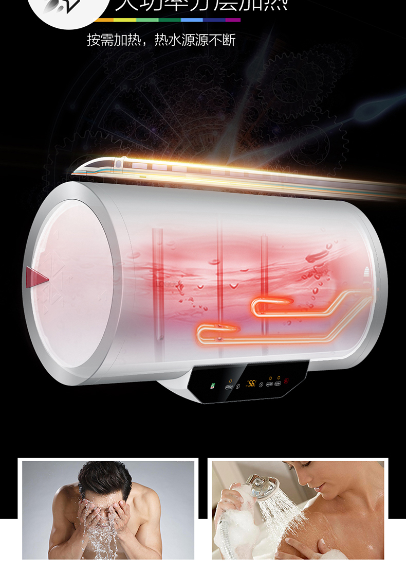 Haier Lãnh đạo / chỉ huy L80MY7 bình giữ nhiệt an toàn nước nóng phòng tắm điện hộ gia đình tốc độ nhiệt 80 lít giá bình nóng lạnh ariston 30l