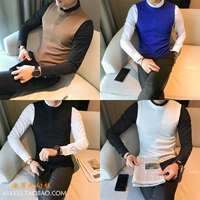 Áo len không tay vest nam cổ tròn đan len vest mùa thu và mùa đông tóc vest vai thanh niên Hàn Quốc áo vest nam áo khoác len dáng dài hàn quốc