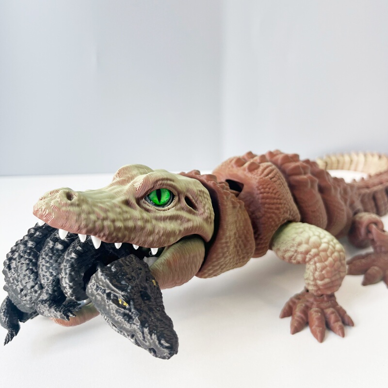 3D Printed Large Crocodile Assembly Toy, Mouth-Opening Ancient Giant Crocodile Simulation Toy, Desktop and Car Decoration 3D Printed Large Crocodile Assembly Toy, Mouth-Opening Ancient Giant Crocodile Simulation Toy, Desktop and Car Decoration