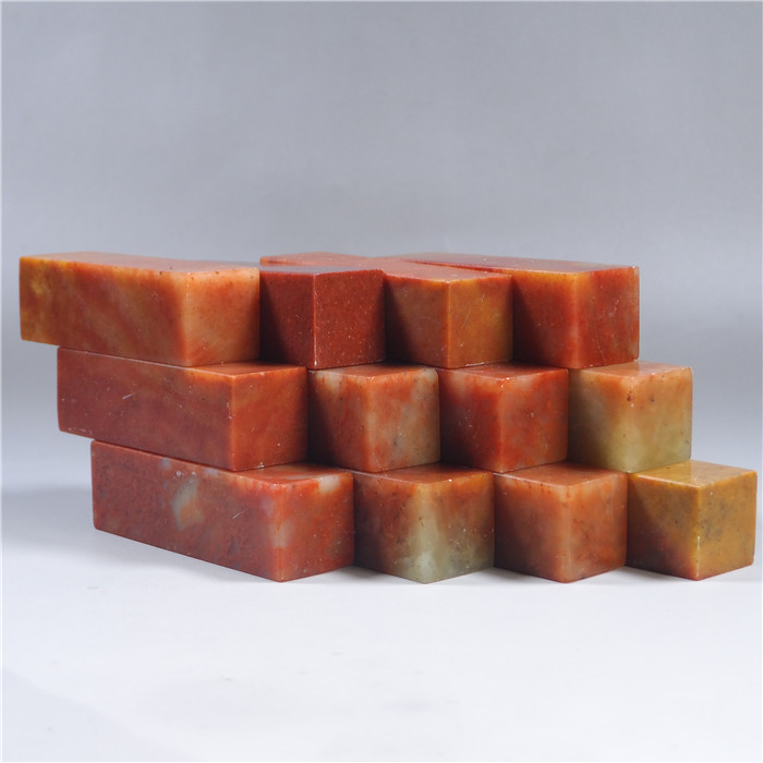 Gold stone seal carving Shoushan stone safflower stone specification chapter 1 5 Zhejiang red seal flat head chapter with shape chapter practice chapter material