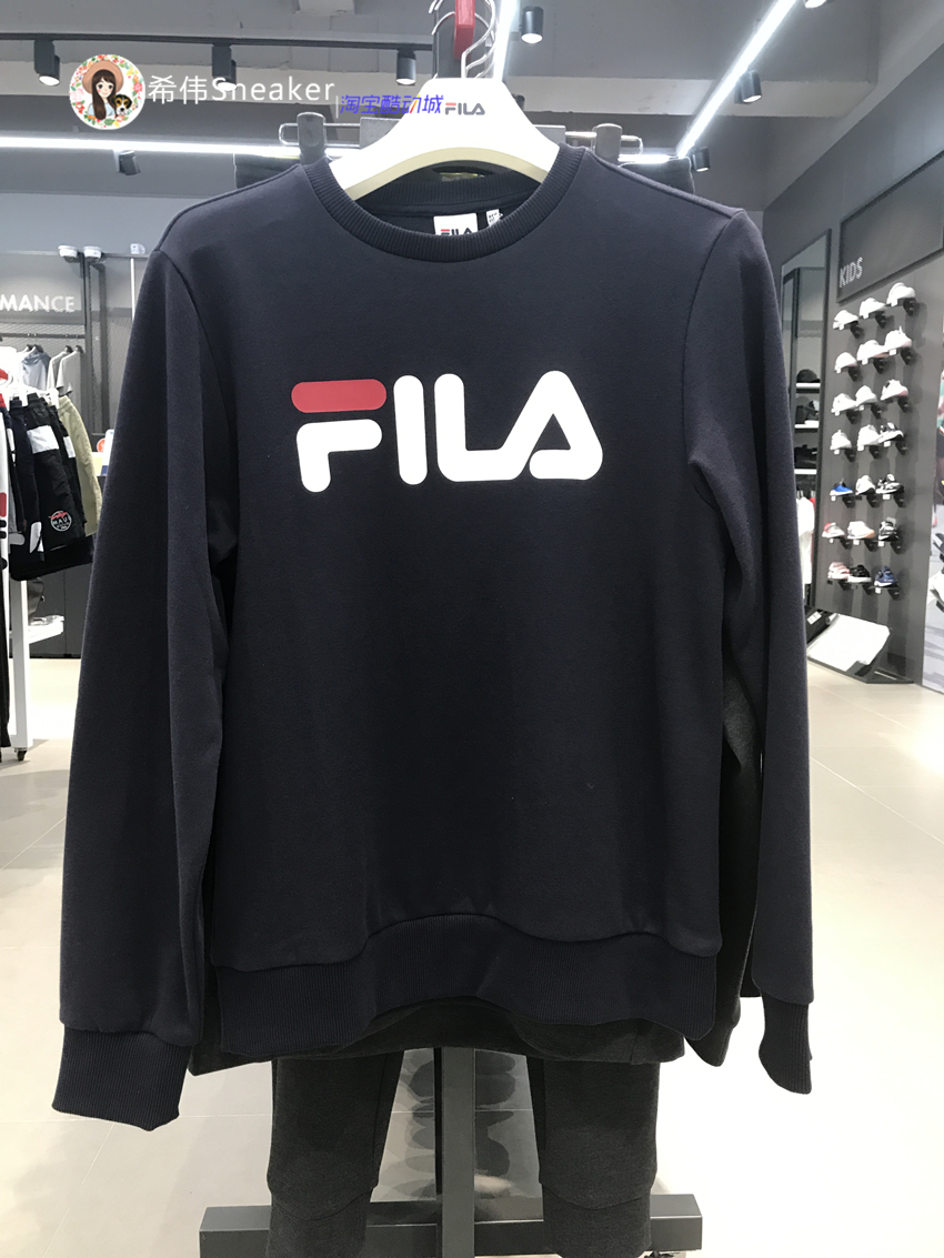 [Hàn Quốc Fila] áo thun cổ tròn logo áo thun thể thao tay dài FS2POA1001X - Thể thao lông cừu / jumper áo thun dài tay nam mùa đông