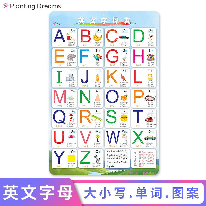English alphabet table wall stickers pronunciation label pinyin flip chart silent abcd 26 26 letters elementary school students