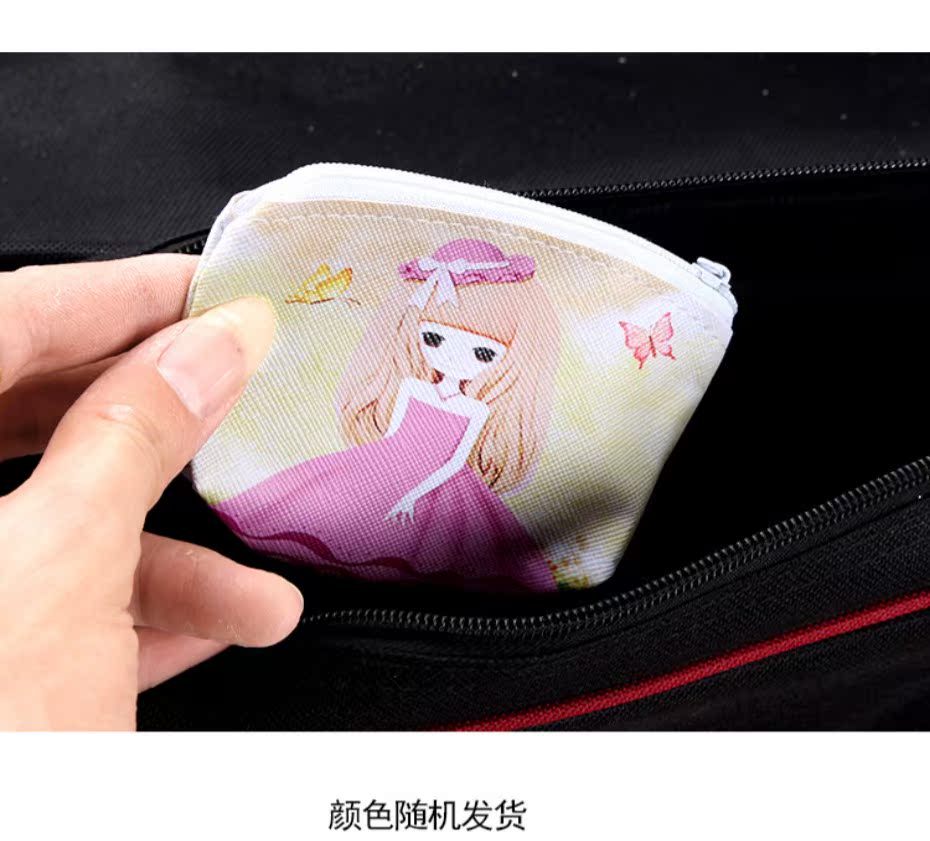 Sáng tạo dễ thương phim hoạt hình sinh viên Nhật Bản và Hàn Quốc phụ nữ ngắn dây kéo ví mini chìa khóa lưu trữ tiền xu ví ví đựng tiền