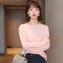 FENPERATE autumn 2021 love pink gentle style sequins loose inner wool sweater women