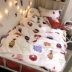 Muốn Wang Zi mạng phim hoạt hình giường đỏ gia đình lanh bốn 1.8m 1,5 1,2m đơn ký túc xá ba mảnh phù hợp - Bộ đồ giường bốn mảnh
