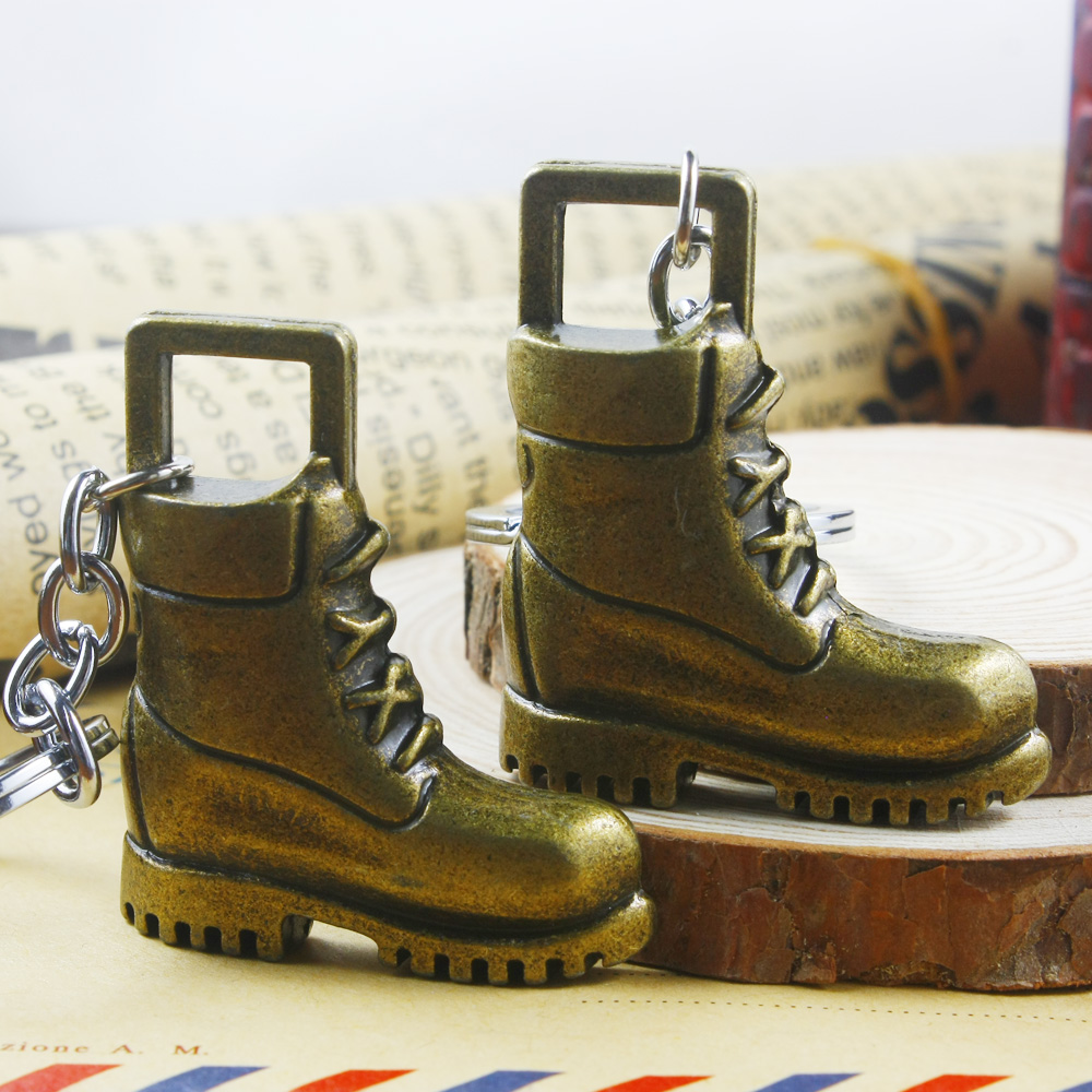 Mini Cute Little Boots Key Button Pendant Creative Retro Small Shoes Ornament Full Metal Keyring Pendant