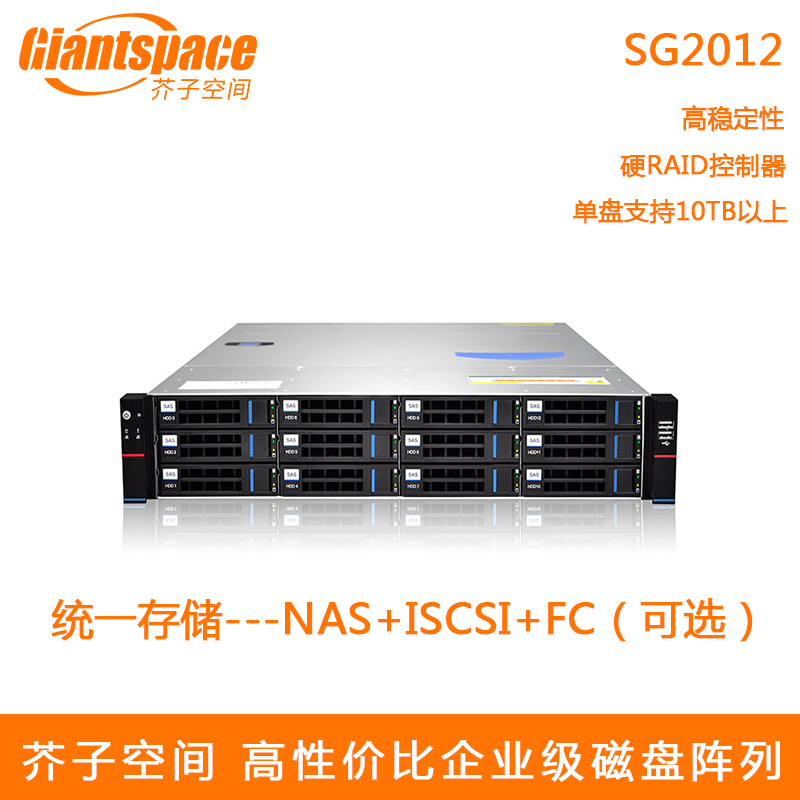 12 disc disk array NAS IPSAN Internet storage video storage Mustard Space SG2012