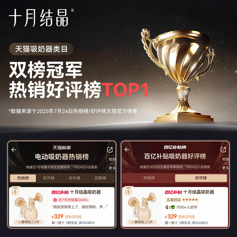 老爸抽检丨十月结晶P3双边吸奶器电动全自动无痛免手扶静音集乳器 — 3