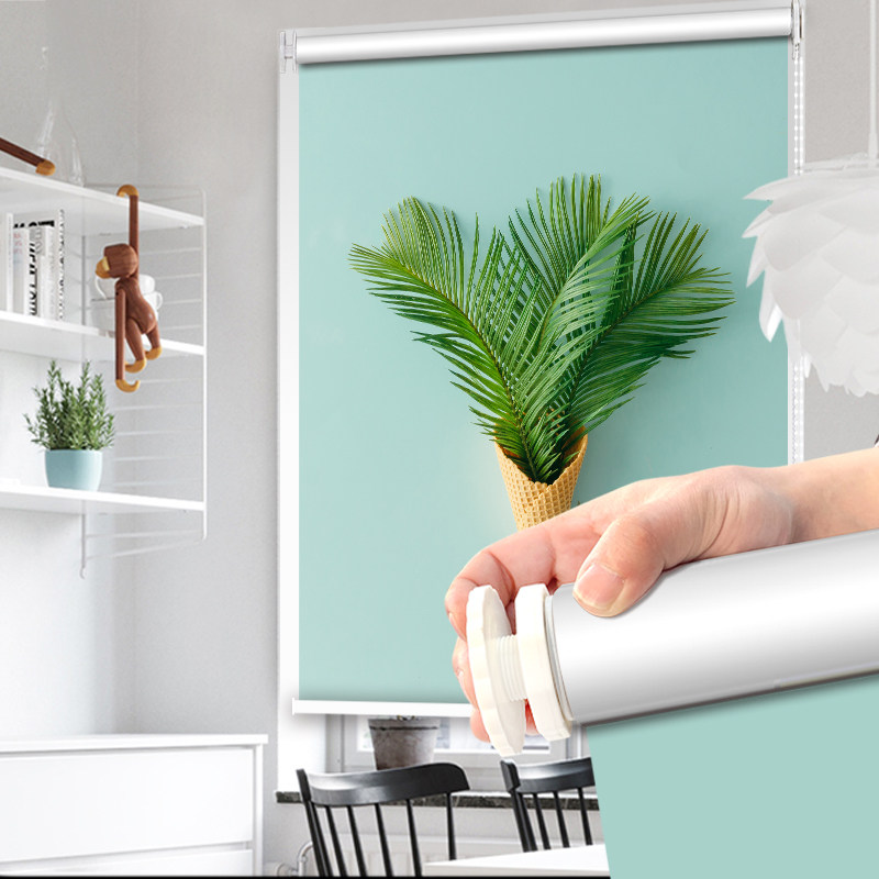 Expansion-free installation of roller shutter curtains Lift all-shading Shading Kitchen Make-up Room Bathroom Waterproof Roll Pull-out