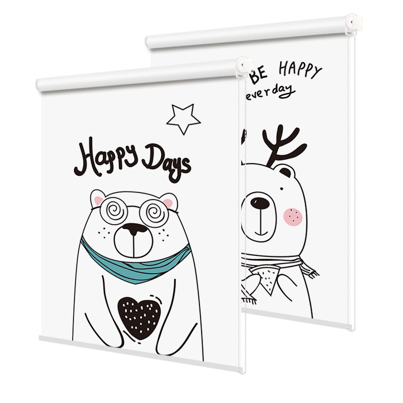 Free-to-punch installation Easy small window sill Curtains Children Room bedroom Kitchen Bathroom Waterproof Sunscreen Insulation All Shade