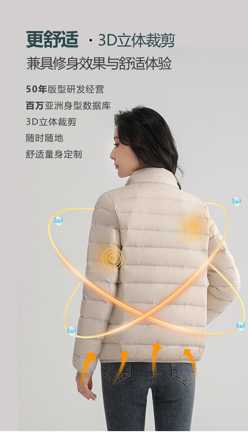 鸭鸭 90白鸭绒 轻型羽绒服 立领/连帽2种款式可选 图5