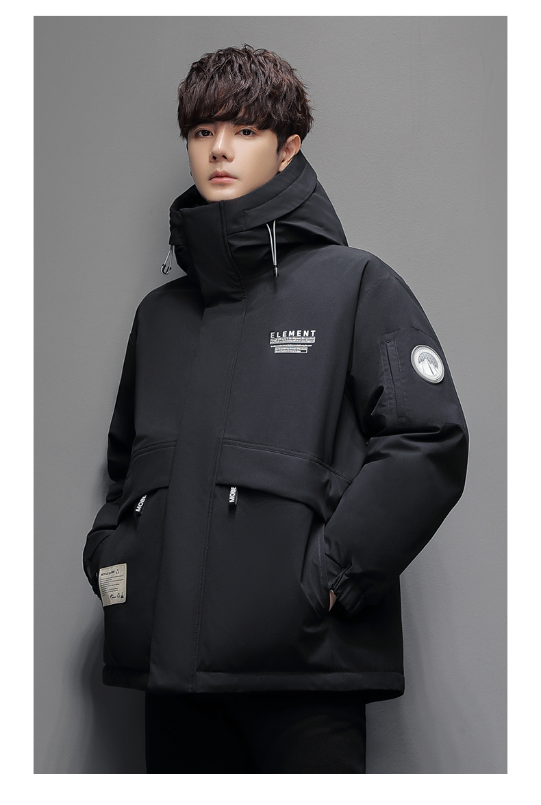 鸭鸭 保暖大口袋 男式连帽羽绒服 聚划算双重优惠折后￥229包邮 3色可选