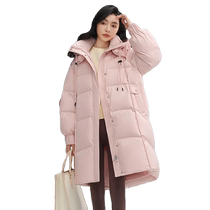(Duck Selection) Down Jacket Womens 2023 Winter New Product Mid-Length Thickened Hooded Fashionable Warm Jacket