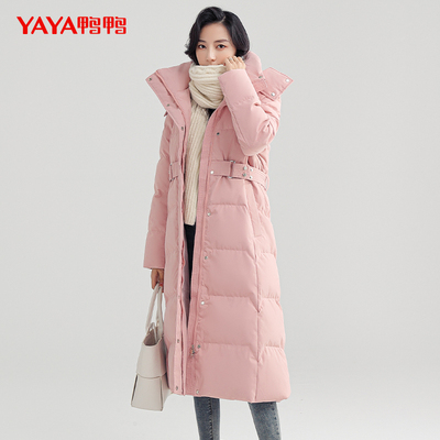 鸭鸭 女士2022年冬季新款过膝羽绒服