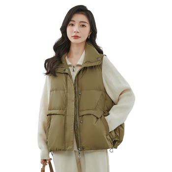Duck duck down vest women's short all-match collar jacket Duck duck down vest women's short all-match collar jacket