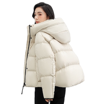 (Goose Down Heat Storage) Duck Down Jacket Womens 2023 Winter Fashion Short Hooded Thickened Warm Jacket S