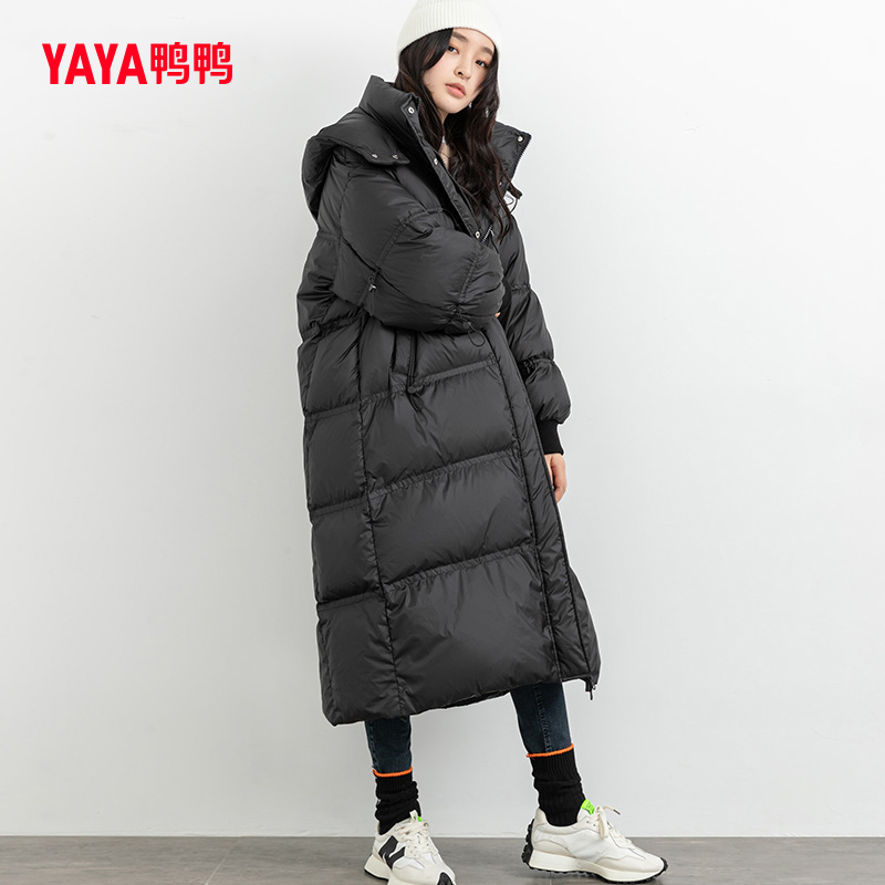 Duck duck 2023 winter new down jacket women's long knee-length bread clothing Korean style temperament fashion loose coat