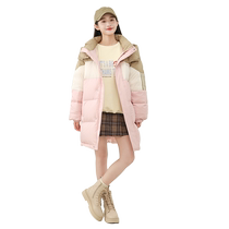 YaYa big childrens down jacket 2024 autumn and winter new arrival short color block down jacket for boys and girls J