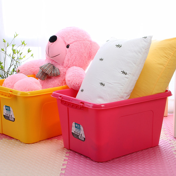 茶花 彩色PP塑料收纳箱 带滚轮 68L*2个 聚划算+天猫优惠券折后￥85包邮（￥115-30）2色